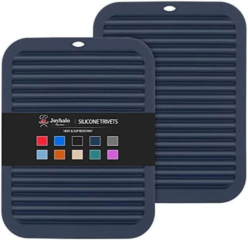 Trivets For Hot Dishes - Hot Pads For Kitchen, Silicone Pot Holders For Hot Pots And Pans, Silicone Mats For Kitchen Countertops, Table, Flexible Easy To Wash And Dry, True Blue - Image 14