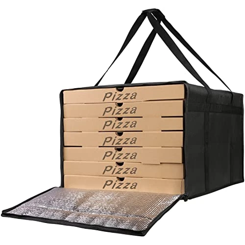 Insulated Pizza Delivery Bags, 20" X 20" X 14" Insulated Food Delivery Bag For Uber Eats/Doordash, Black, 1-Pack