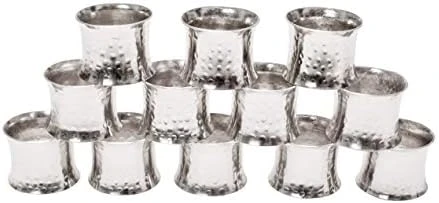 Metal Napkin Rings Set Of 12, Butterfly Napkin Holders, Hammered Napkin Rings Bulk For Party Decoration, Dinning Table, Everyday, Family Gatherings - A Great Tabletop Décor - Silver - Image 11