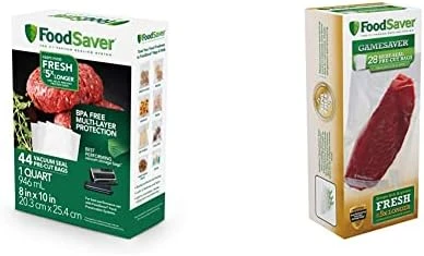 FoodSaver OodSaver Vacuum Sealer Bags For Airtight Food Storage And Sous Vide, 1 Quart Precut Bags (44 Count) - Image 8