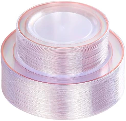 102 Pieces Solid Gold Disposable Plates, Gold Plastic Plates, Premium Plastic Party Plates Includes: 51 Dinner Plates 10.25 Inch And 51 Salad/Dessert Plates 7.5 Inch - Image 7