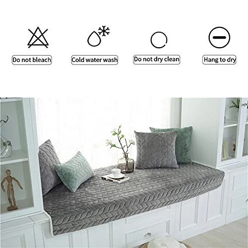 Thick Plush Bay Window Mat Non-Slip Crystal Velvet Bay Window Cushion Pad, Modern Windowsill Bench Seat Cushion For Indoor Tatami Sofa Decor Home Bedroom Living Room - Image 4