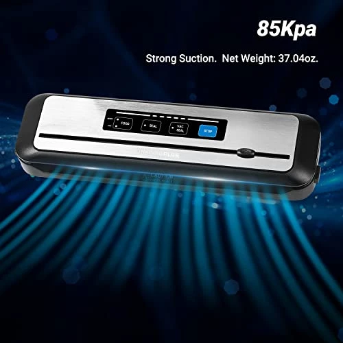 Vacuum Sealer Machine Start Kit Including 55 Count 8"x12" Bags & 8"*79' Vacuum Sealer Roll,with Built-in Cutter, Dry & Moist Sealing Modes For Food Storage,Easy Cleaning - Image 3