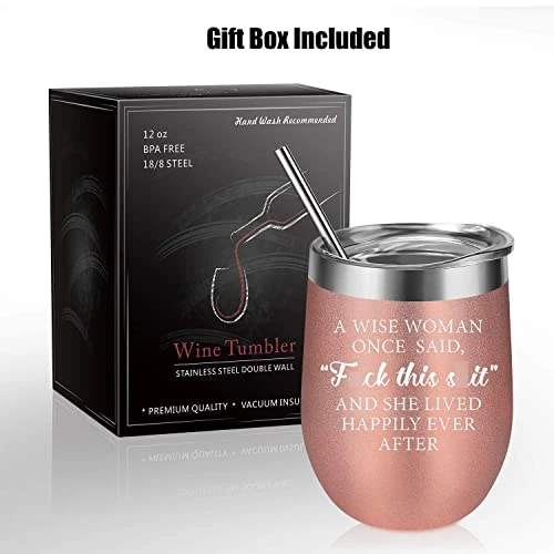 Funny Wine Gifts For Women, Best Friend, Coworker - Cool Bday Gifts For Mom, Wife, Sister - New Beginnings, Mothers Day, Birthday Gifts For Her - Fun Wine Tumbler Drinking Wine Cups For Women - Image 6