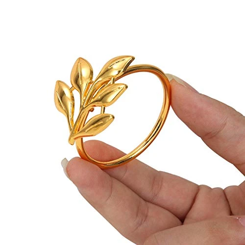 Set Of 20 Leaf Napkin Rings Metal Gold Napkin Holder Table Napkin Rings For Dinning Table Parties Everyday (Ye Zi-Gold 20) - Image 5