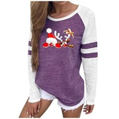 Crewneck Sweatshirts For Women Fall Plus Size Sweatshirts Long Sleeve Christmas Print Loose Tops Pullover Top Streetwear