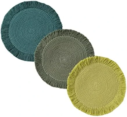 Pot Holders For Kitchen, Hot Pads Or Trivets For Hot Dishes Pots And Pans, Stylish Mats For Wooden Table Or Modern Farmhouse Kitchen Decor, Set Of 3, 100% Cotton, 8.5 Inches, Belle Rust - Image 6