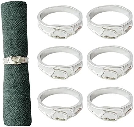 Gold Napkin Rings Set Of 6, Irregular Round Napkin Holder For Wedding,Party, Thanksgiving, Christmas, Birthday, Daily Table Decoration - Image 14