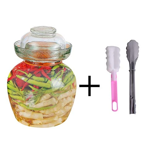 Traditional Glass Fermenting Jar With Lid,Glass Fermentation Tank For Pickling Kimchi Sauerkraut,VHF-001 - Image 2