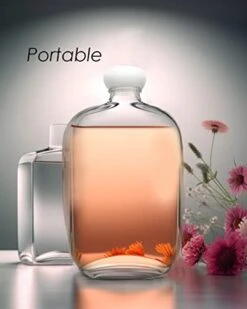 6 Packs Small Juice Mini Glass Liquor Coffee Wine Bottles For Beer Milk Beverage Perfume Oil Sauce Whiskey Soda Liquid Storage Honey Drink Containers With Leak Proof Cap (250ML/8.45OZ, Clear Glass)