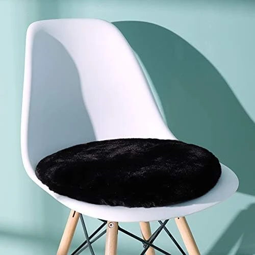 Pink Round Dorm Fur Chair Cushion Pad With Furry Faux Fur Cover Small Mini Cute Seat Cushion For Kids Desk Chair Teen Girls Bedroom Décor 14 Inch - Image 10