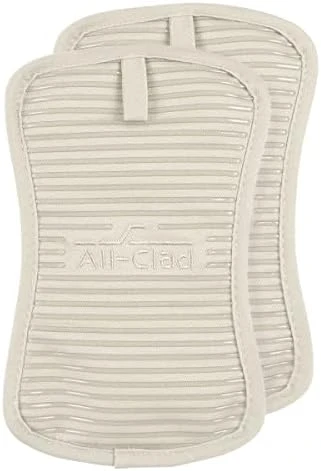 Premium Pot Holder & Heating Pad, (2-Pack) Heat Resistant To 500 Degrees, 100% Cotton 10"x6.25" For Kitchen And Barbeque, Pewter - Image 11