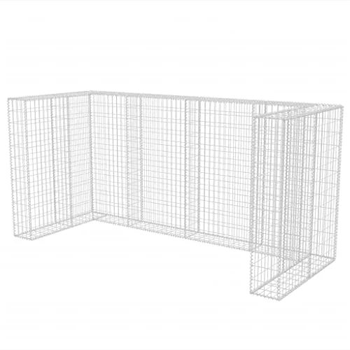 UsGear Gabion Triple Wheelie Bin Surround Steel 98.4"x39.4"x47.2" , Material: Galvanised Steel -560 - Image 2