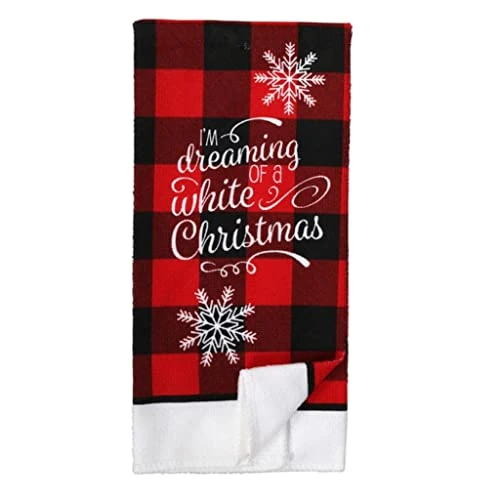Hristmas Kitchen Towel Gnome Set & Mittens Gnome For The Holidays Kitchen Set - Fall Towels Christmas Towel Set Buffalo Plaid Dish Towels (4pc Red Plaid Towel Set + Thankful Ornament) - Image 4