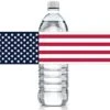 USA Patriotic Party Water Bottle Labels - American Flag Theme (24 Stickers)