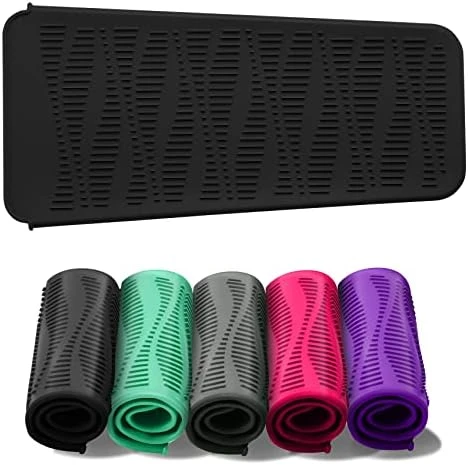 Silicone Heat Resistant Mat,Flat Iron Holder,Used As Heat Resistant Pad And Storage Pouch For Hot Hair Tools.(Wave,Black) - Image 11