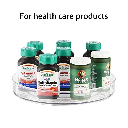 2-Pack Lazy Susan Cabinet Organizer, Plastic Rotating Round Lazy Susan Turntable For Pantry, Countertop, Table, Fridge, 10.5 Inch - Image 2