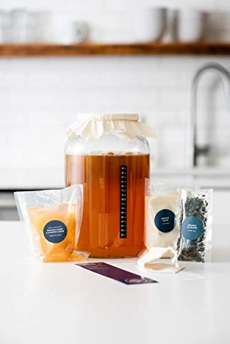 Kombucha Starter Kit - Includes Kombucha SCOBY & Strong Starter Liquid. Make Delicious Kombucha At Home With Our USA Made 1 Gallon Glass Brew Jar, Temp Gauge And Custom Tea Blend - Image 4