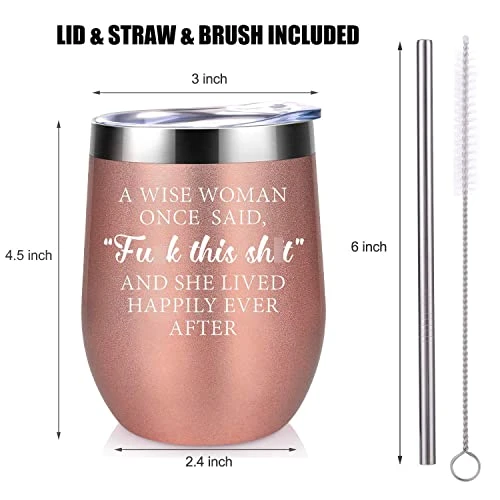 Funny Wine Gifts For Women, Best Friend, Coworker - Cool Bday Gifts For Mom, Wife, Sister - New Beginnings, Mothers Day, Birthday Gifts For Her - Fun Wine Tumbler Drinking Wine Cups For Women - Image 4