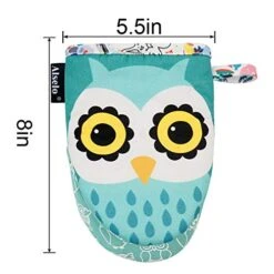 Mini Oven Mitts,2pk - Silicone Little Kitchen Gloves, Heat Resistant With Non-Slip Grip And Soft Quilted Cotton Lining For Safe Backing Cooking Barbecue (Green, 2)