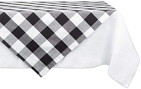 Buffalo Check Collection, Classic Farmhouse Tablecloth, Tablecloth, 52x52, Pink & White - Image 7