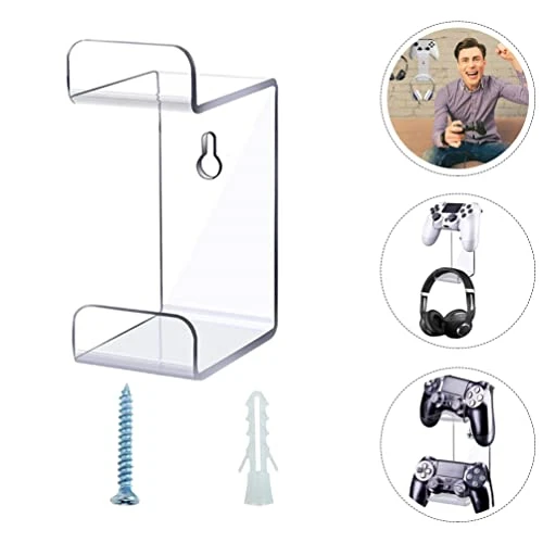 Controller Holder Controller Grip Acrylic Game Controller Display Rack Wall Mounted Game Controller Organizer Wall Rack For Home Shop Transparent Headset Hanger Controller Grips - Image 4
