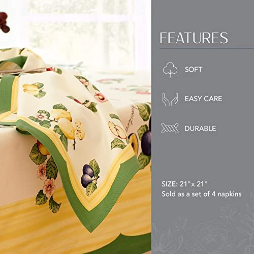 Villeroy & Boch French Garden Cotton Fabric Napkin (Set Of 4), 21"x21", Multi, 4 Count - Image 3