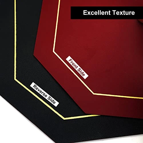 Reversible Placemats Set Of 6 - MYGCCA Faux Leather Heat Resistant Placemats Washable Table Mats Waterproof Wipeable Place Mats For Dining Table Wedding Coffee Shop Decorations (Wine Red And Black) - Image 3