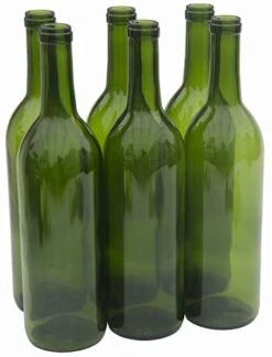 - W5CB6 750ml Glass Bordeaux Wine Bottle Flat-Bottomed Cork Finish - Case Of 6 - Cobalt Blue