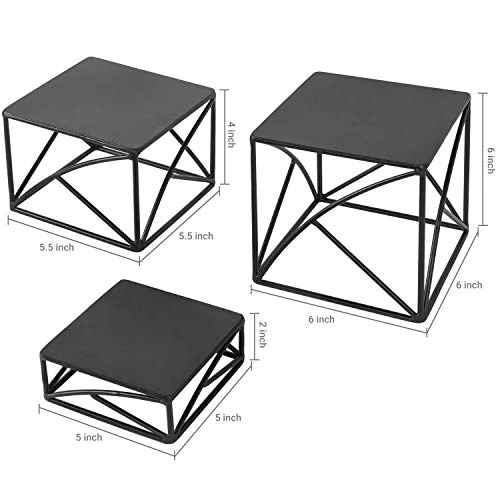 Black Metal Wire Cupcake Stand, Tabletop Dessert, Appetizer Display Food Riser, Set Of 3 - Image 3