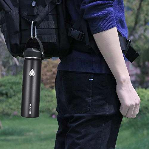 SENDESTAR Stainless Steel Water Bottle, Wide Mouth Water Bottle 18 Oz, 24oz,32 Oz,40 Oz With 2 Lids (Straw Lid), Double Wall Vacuum Insulated Leak Proof, Keep Liquids Hot Or Cold - Image 2