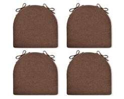 Kitchen Chair Cushions U-Shaped Dining Chair Cushions With Ties Non Slip Kitchen Dining Chair Pads And Seat Cushion Set 17 X 16 Inches Brown 4 Pcs