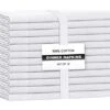 Linen Hub Set Of 12 Cloth Dinner Napkins Hemstitch 100% Cotton 18x18 Soft Absorbent Restaurant Hotel Quality, Cocktail Napkins, Wedding Dinner Napkins, Washable Cloth Napkins White