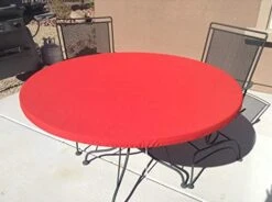 Dining Tablecloth For Indoor Or Outdoor Use - Round Fitted Tablecloth, Elasticized Table Cover, Solid Color Outdoor Fabric, Table Cover, Drawstring, Stain Resistant