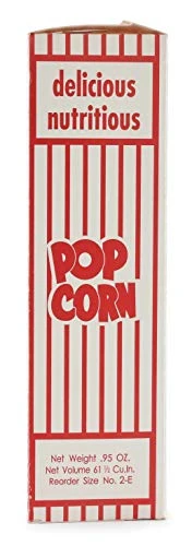 Nappy Popcorn 2E Close-Top Popcorn Box, 100/Case, 5 Pound
