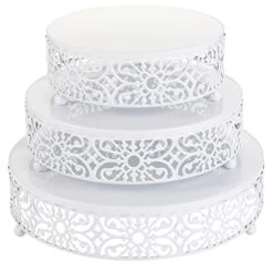3-Piece Cake Stand Set, Round Metal Cake Stands, Dessert Cupcake Stands, Cupcake Pastry Candy Plate For Wedding, Event, Birthday Party