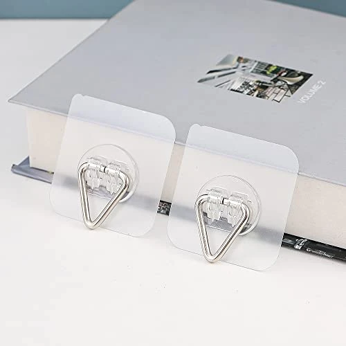 Wall Plate Hanger Display Holder - 20 Pack Invisible Vertical Plate Holders - Plastic Plate Hangers For The Wall - 2.4 Inch Adhesive Picture Hanger - Hanging Hooks For Decorative Plates And Wall Art - Image 2