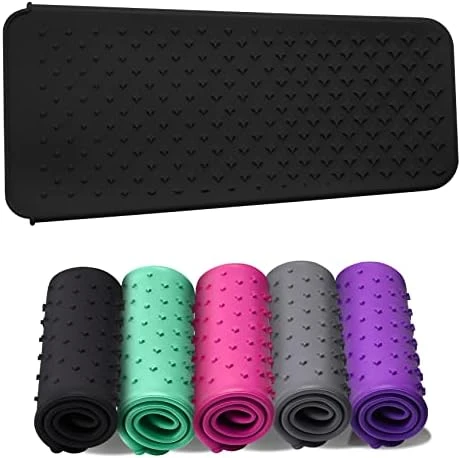 Silicone Heat Resistant Mat,Flat Iron Holder,Used As Heat Resistant Pad And Storage Pouch For Hot Hair Tools.(Wave,Black) - Image 7