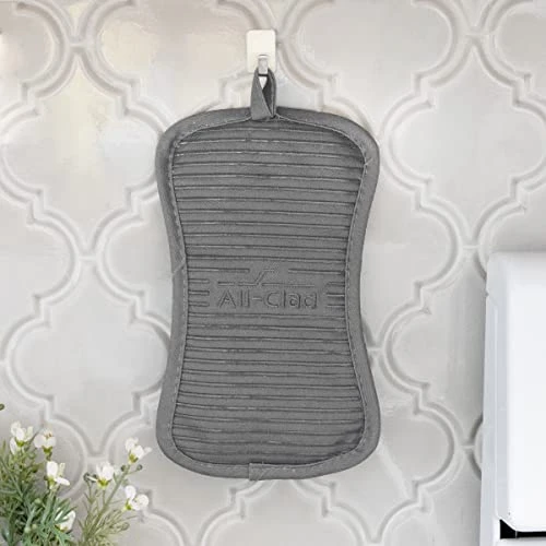 Premium Pot Holder & Heating Pad, (2-Pack) Heat Resistant To 500 Degrees, 100% Cotton 10"x6.25" For Kitchen And Barbeque, Pewter - Image 3