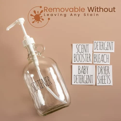 AisoNovo Farmhouse Style Bathroom Waterproof Labels For Containers - Organization Labels For Soap Dispenser Bottles - Farmhouse Style Decal Labels | Pack Of 12 Labels (6 Black & 6 White) - Image 3