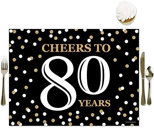 Of Happiness Adult 80th Birthday - Gold - Party Table Decorations - Birthday Party Placemats - Set Of 16 - Image 9