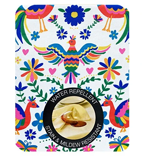 Otomi Birds Stain Resistant Print Fabric Napkins - Mexican Folk Art, Water And Stain Resistant, No-Iron Fabric Napkins, Set Of 8 Napkins - Image 3