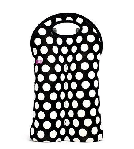 2-Bottle Stain Resistant Neoprene Wine/Water Bottle Tote Big Dot Black & White 2B-BBW