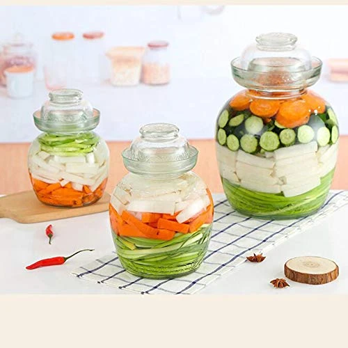Traditional Glass Fermenting Jar With Lid,Glass Fermentation Tank For Pickling Kimchi Sauerkraut,VHF-001 - Image 5