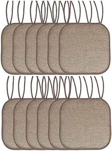 Hair Cushion Memory Foam Pads With Ties Honeycomb Pattern Slip Non Skid Rubber Back Rounded Square 16" X 16" Seat Cover, 6 Pack, Aria Burgundy 12 Pack - Image 10