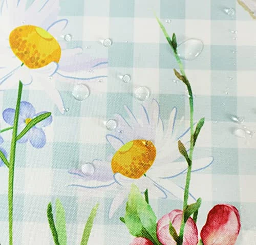 Easter Day Tablecloth Waterproof Fabric Cute Bunny Blue Buffalo Check Rectangle Table Cloth 60x84inch Happy Spring Party Dinning Room Table Decoration Cloth, Blue And White - Image 5