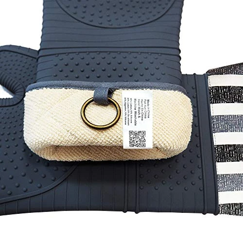 Heat Resistant 550 Degree Oven Mitt, Silicone Oven Hot Mitts - 1 Pair, Extra Long Professional Baking Oven Gloves - Food Safe,Pot Holders Cooking,Grilling,Kitchen (Grey Mittens) - Image 3