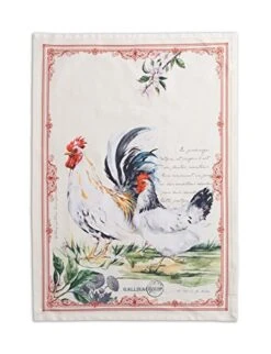 D' Hermine Campagne Bundle Set 100% Cotton Set Of 2 Kitchen Towels (20 Inch By 27.5 Inch) And Oven Mitt (7.5 Inch By 13 Inch)/Pot Holder (8 Inch By 8 Inch)