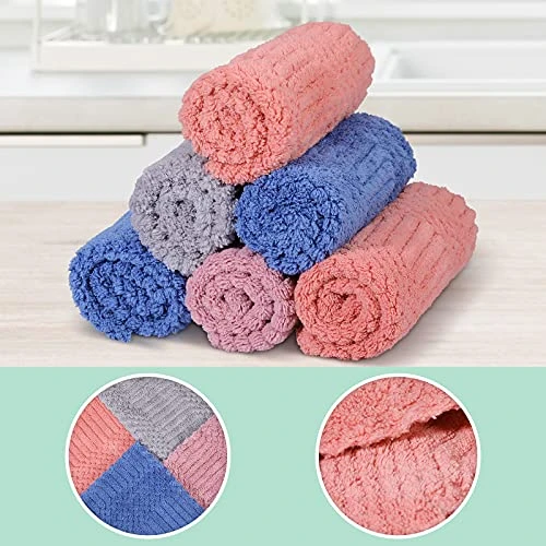 Dish Cloths - Dish Towels Ultra Absorbent, 12 Pack Dish Towels For Kitchen, Reusable Cleaning Towels Easy Care, Durable Kitchen Towels, Cleaning Rags 11.8 Inch X 11.8 Inch Drying Fast - Image 2