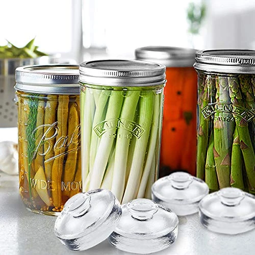 5-Pack Glass Fermentation Weights With Easy Grip Handle And Unique Texture Design For Large Wide Mouth Mason Jars - Image 5